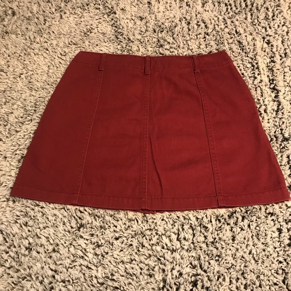 Red Denim Mini Skirt - Picture 2 of 4